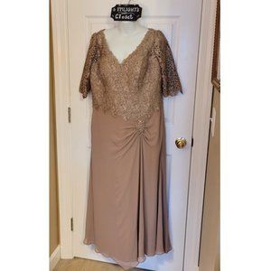 Montage by Mon Cheri 16 Formal Dress Light Coffee Taupe Tan Beige Neutral